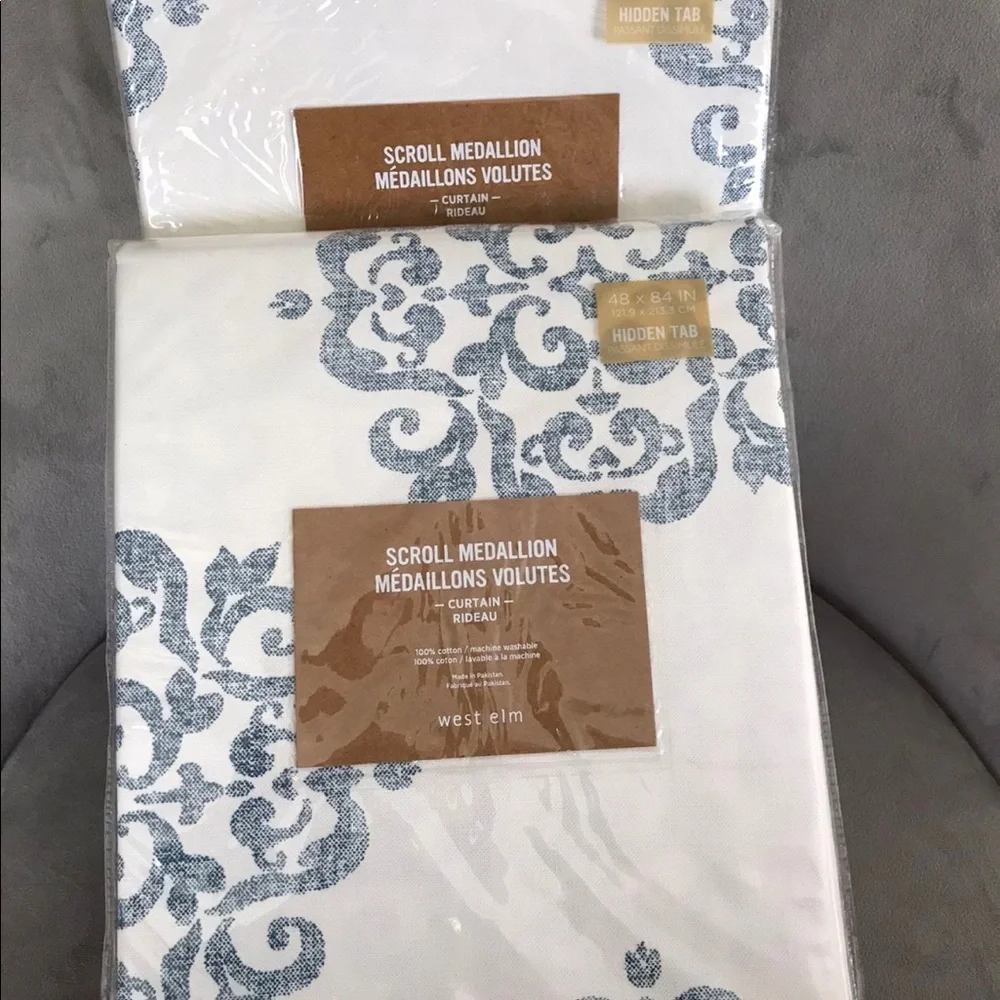New in package! West elm Medallion window Treatments Curtain 2 panels, Last set